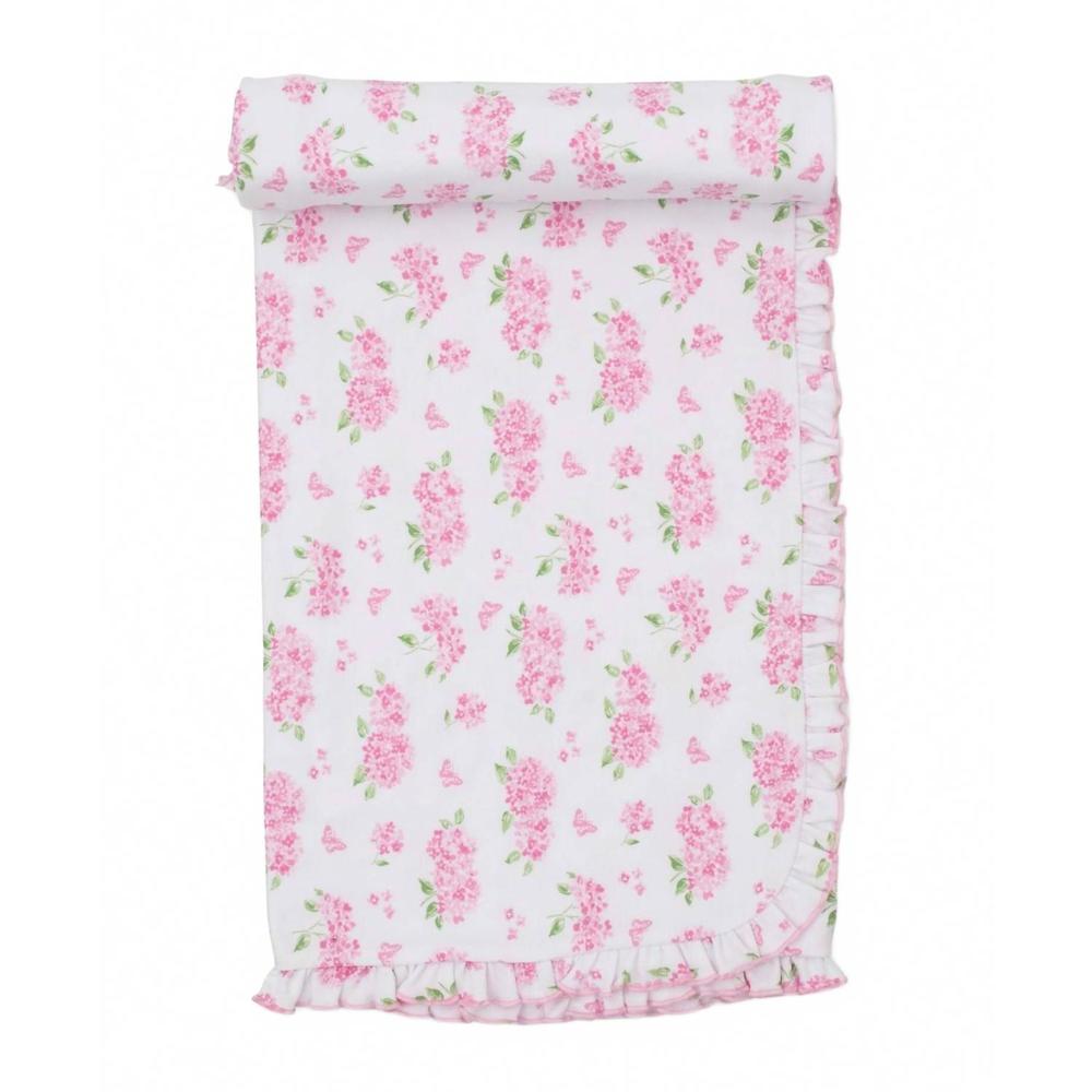 NEW KISSY KISSY baby's heavenly hydrangeas blanket in pink